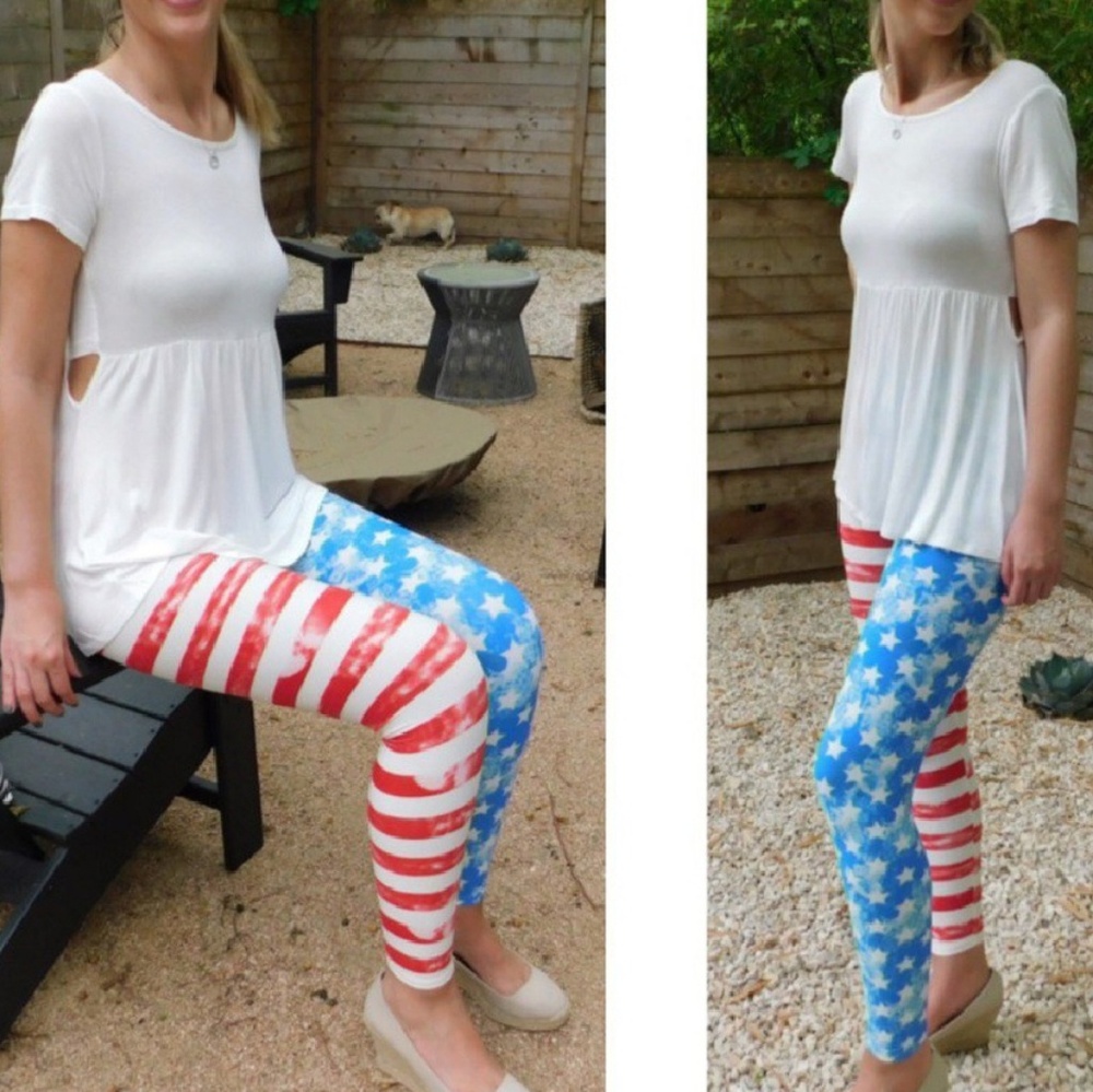 4th of July SALE !! NWT Leggings Stars & Stripes PLUS Size NEW
